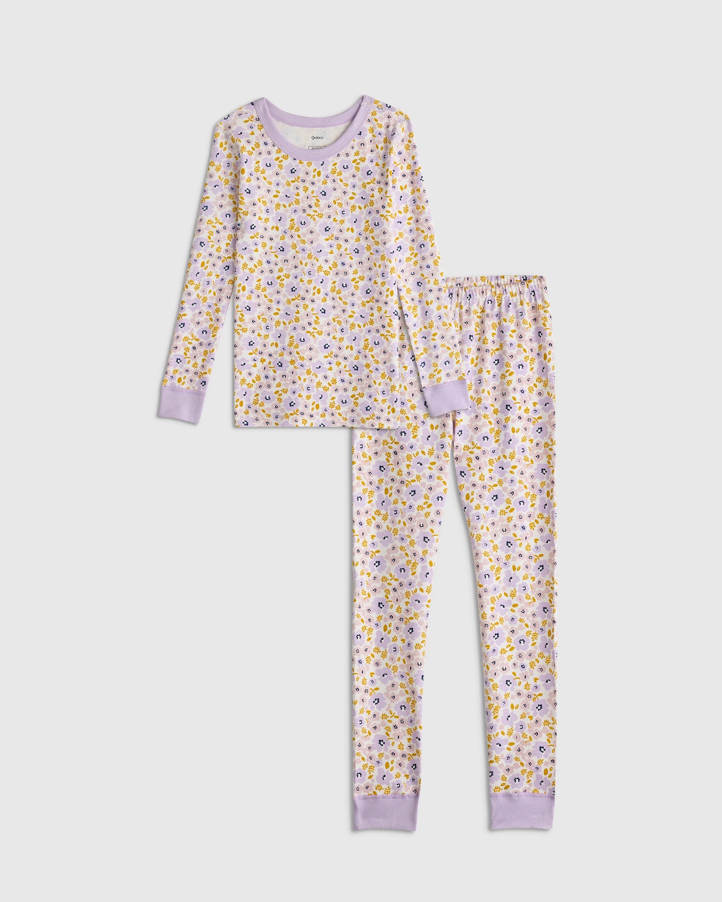 100% Organic Cotton Long Sleeve and Pant Pajama Set - 2T / Navy Stripe