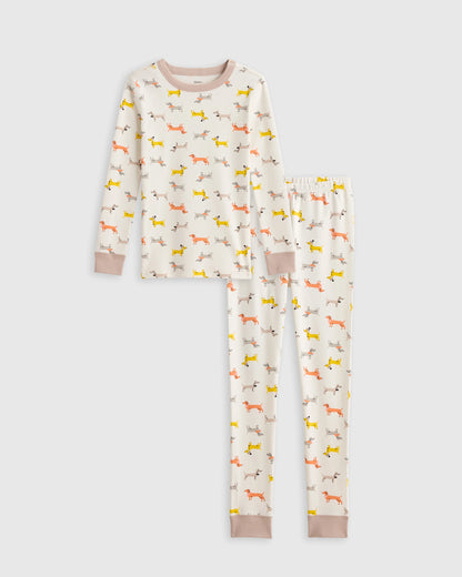 100% Organic Cotton Long Sleeve and Pant Pajama Set - 6 / Navy Stripe