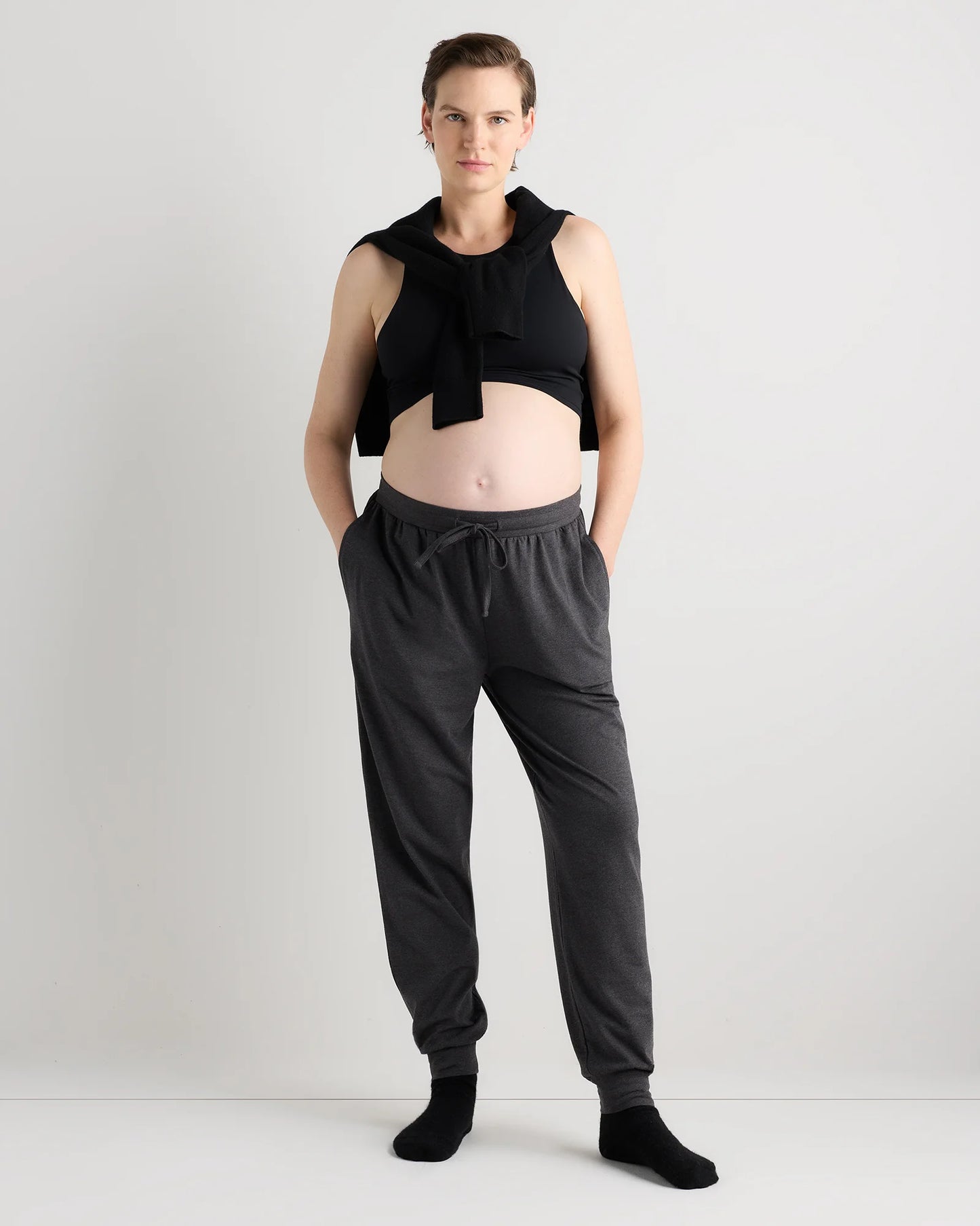 Dream Lounge Maternity Jogger - XS / Bold Black