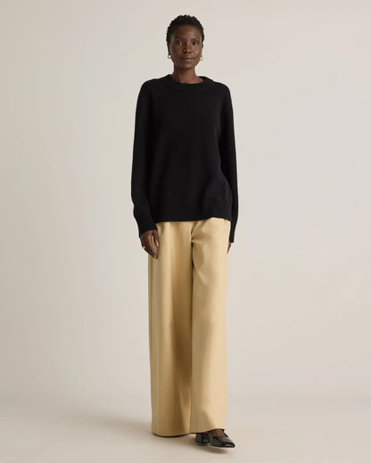 Mongolian Cashmere Oversized Crewneck Sweater - XS / Brown
