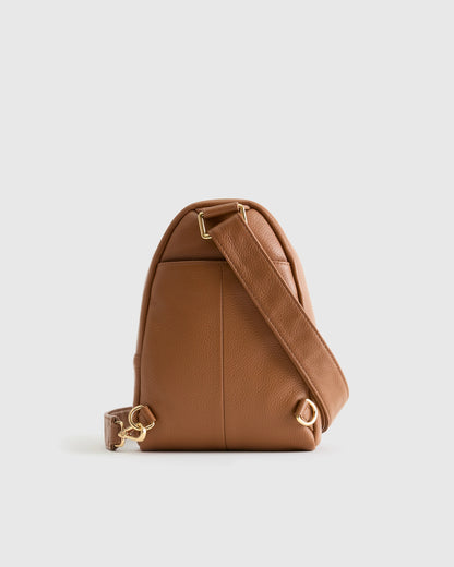 Italian Leather Sling Pack - One Size / Black