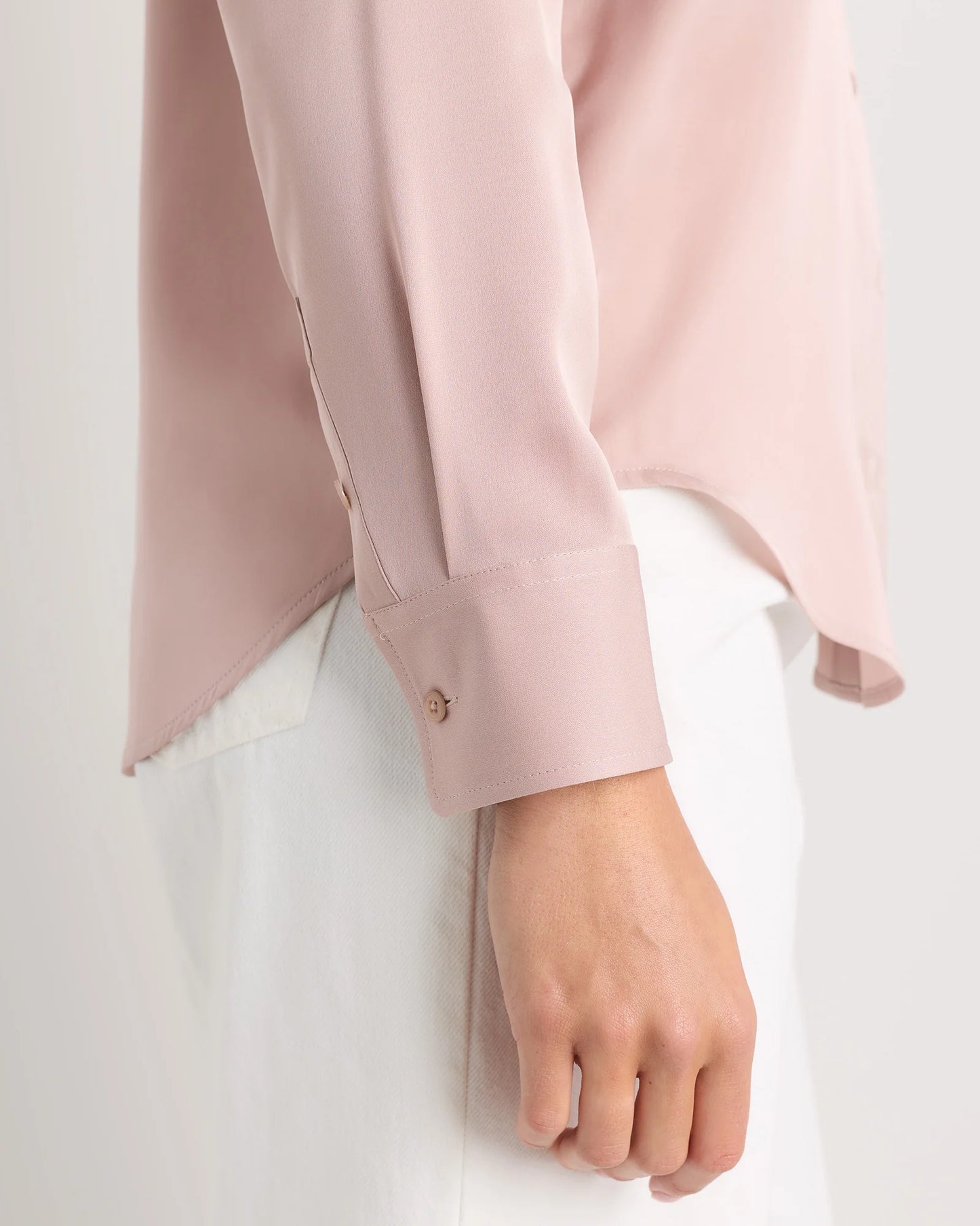 Washable Stretch Silk Blouse - XS / Moonstone Blue