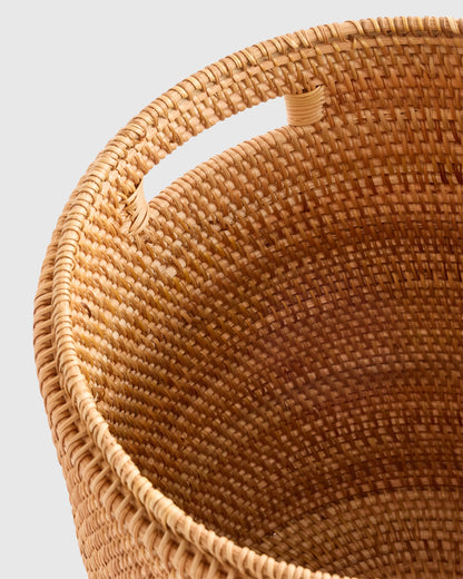 Handwoven Rattan Hamper - One Size / Natural