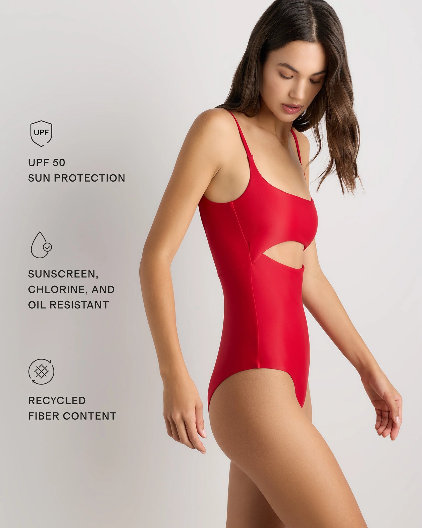 Italian Cut Out One-Piece Swimsuit - XS / Lagoon Teal Blue