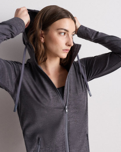 Ultra-Soft Slim Fit Hooded Jacket - XS / Heather Black