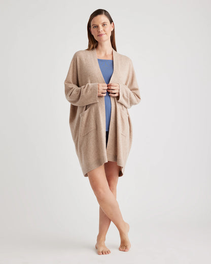 Mongolian Cashmere Maternity & Nursing Cocoon Cardigan - XS / Oatmeal