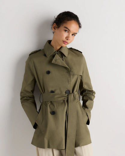 Comfort Stretch Short Trench Coat - XS / Coffee Bean Brown