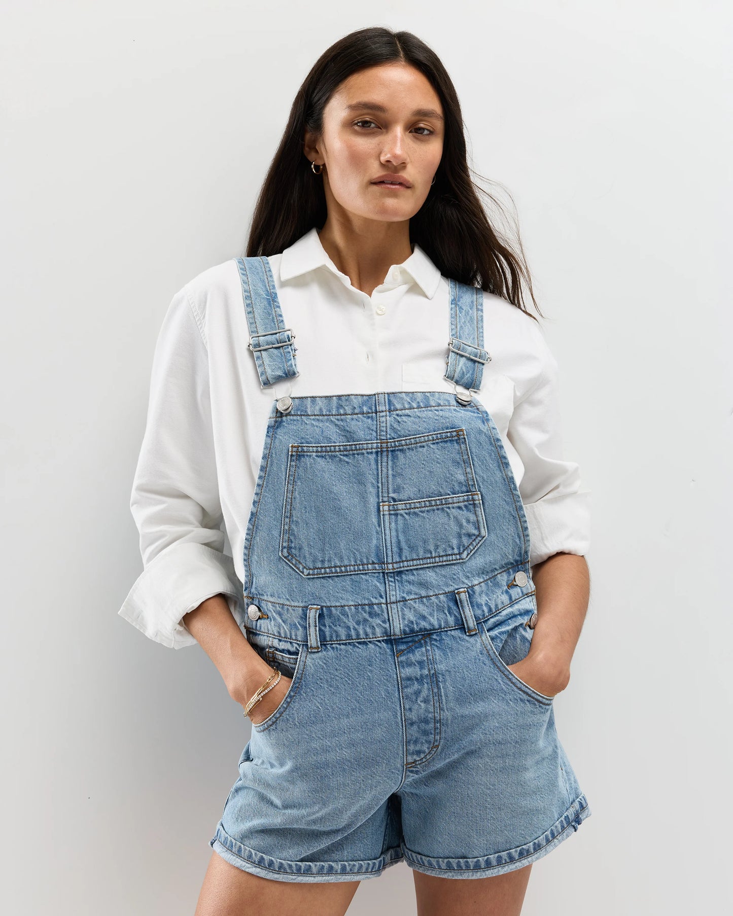 100% Organic Denim Shortalls - XS / Mascara Black