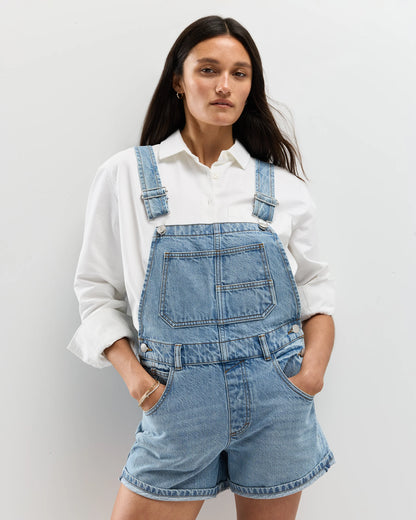 100% Organic Denim Shortalls - XS / Mascara Black
