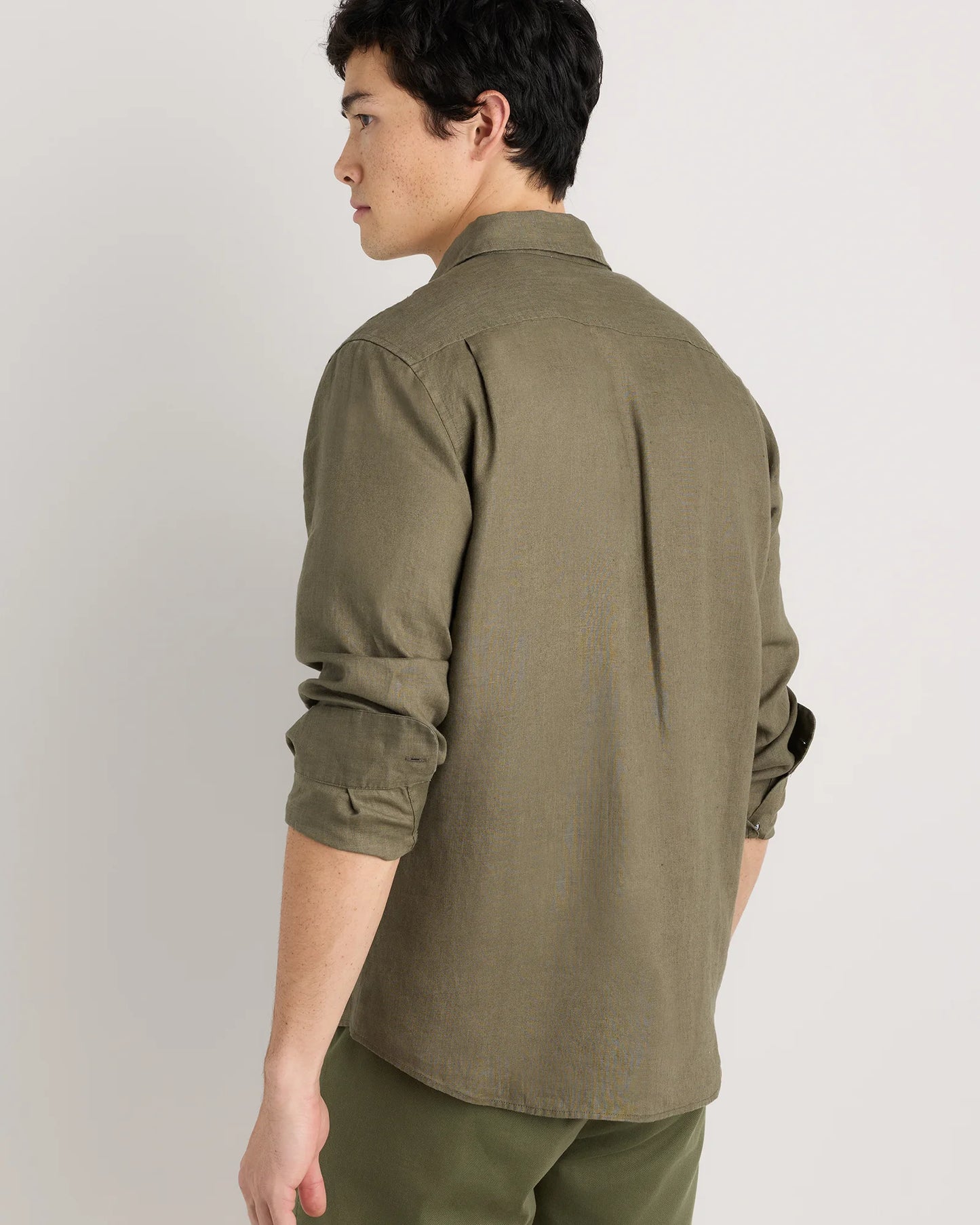 100% European Linen Relaxed Long Sleeve Shirt - XS / Flax