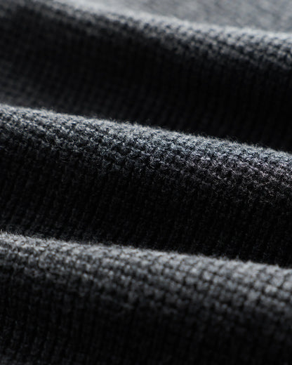 Organic Cotton Cashmere Waffle Crewneck Sweater - S / Bayberry Olive