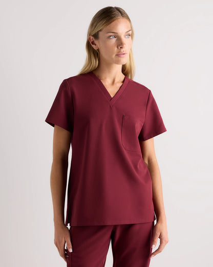 AeraFlex 1-Pocket Scrub Top - XS / Bold Black
