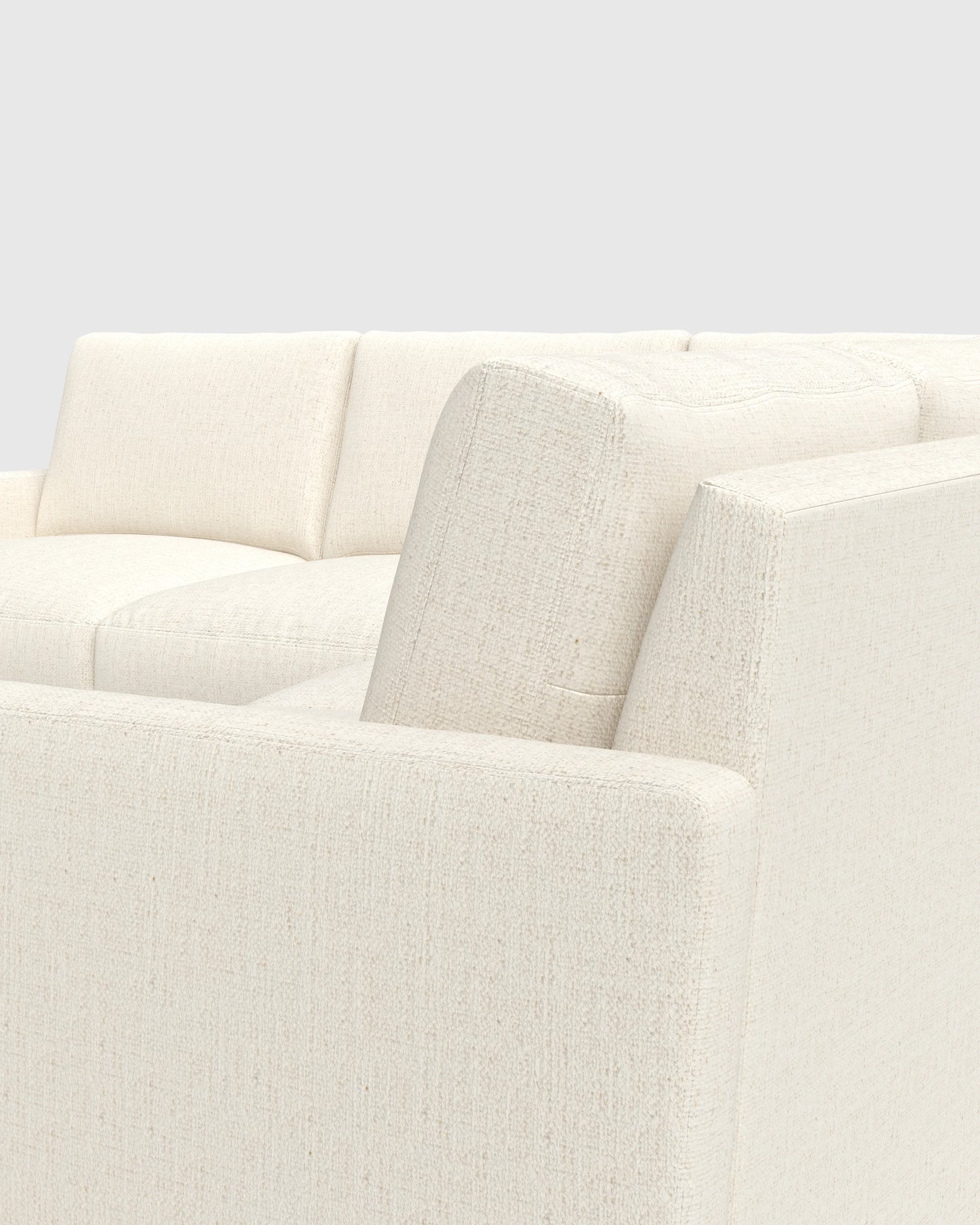 Brennan L Sectional in Performance Chenille Linen Blend - 99x99 / Snow