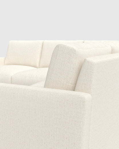 Brennan L Sectional in Performance Chenille Linen Blend - 99x99 / Snow