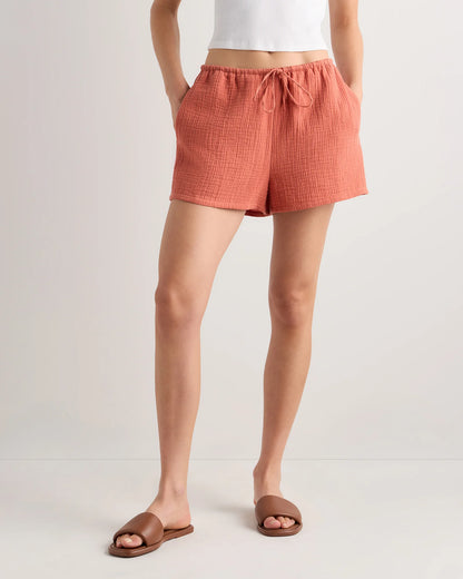 100% Organic Cotton Gauze Shorts - XS / Orchid Blue
