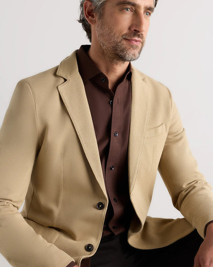 Cotton Pique Knit Blazer - XS / Heather Charcoal