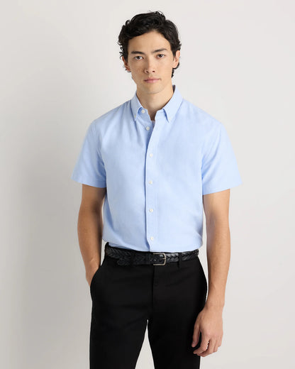 100% Organic Cotton Short Sleeve Oxford Shirt - S / Dark Coal