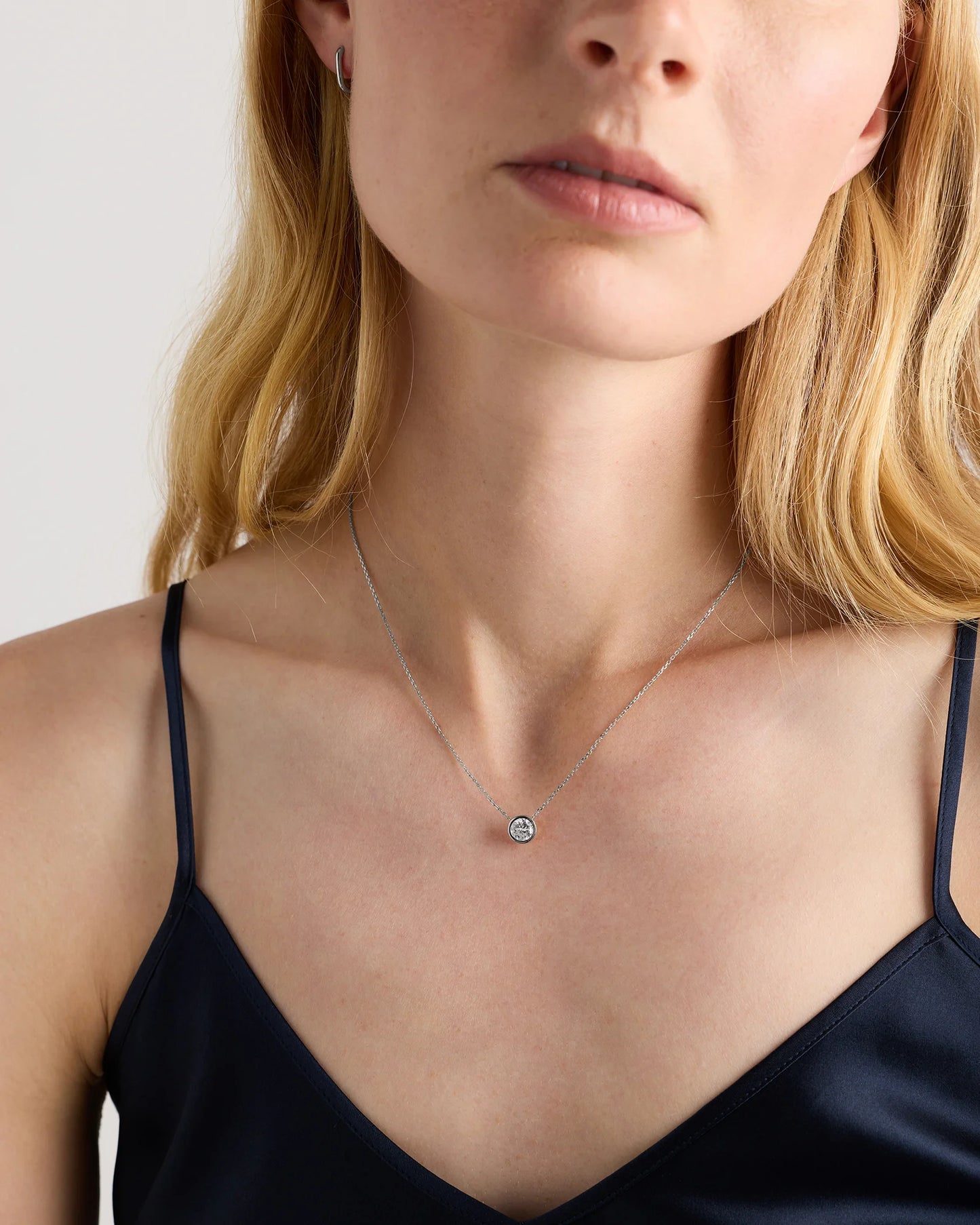 14K Gold Lab Grown Diamond Bezel Necklace - One Size / Yellow Gold