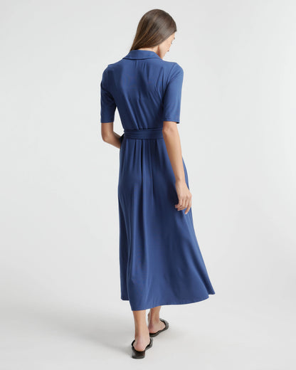 Tencel Jersey Midi Wrap Dress - XS / Brown