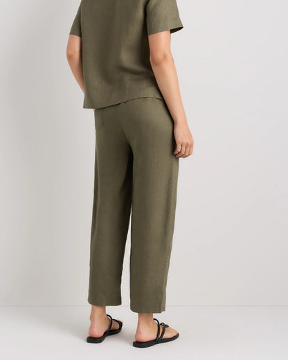 100% European Linen Pants - XS / White