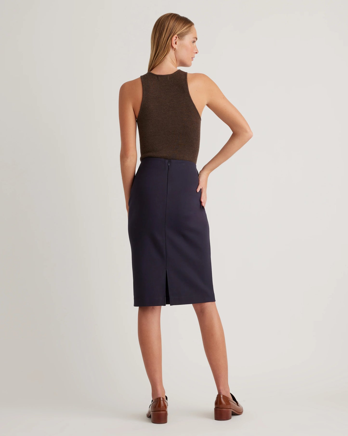 Ultra-Stretch Ponte Pencil Skirt - XS / Charcoal