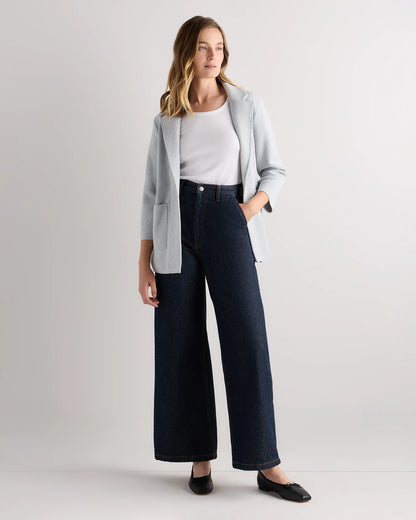 100% Organic Cotton Knit Blazer - XS / Heather Dove Grey