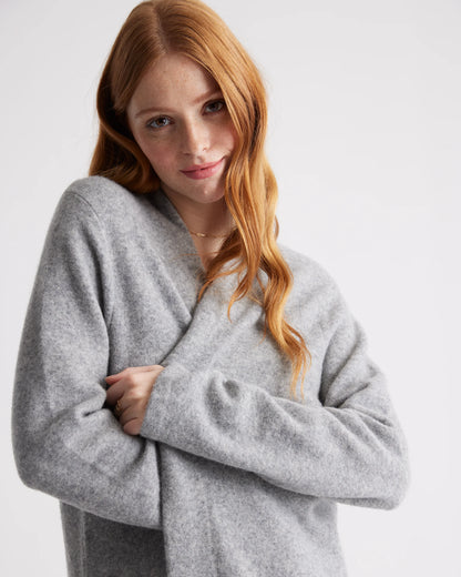 Superfine Merino Wool Sweater Coat - XS / Heather Grey
