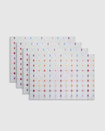 Sampler Easy-Care Rectangular Placemat, Set of 4 by Chilewich - One Size / White Multi