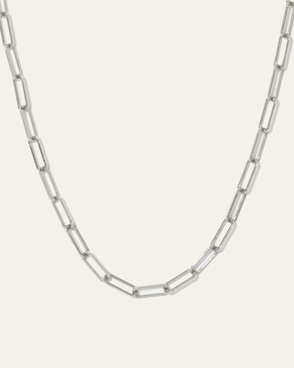 14K Gold Paperclip Chain Necklace - 2.7mm - 16" / Yellow Gold