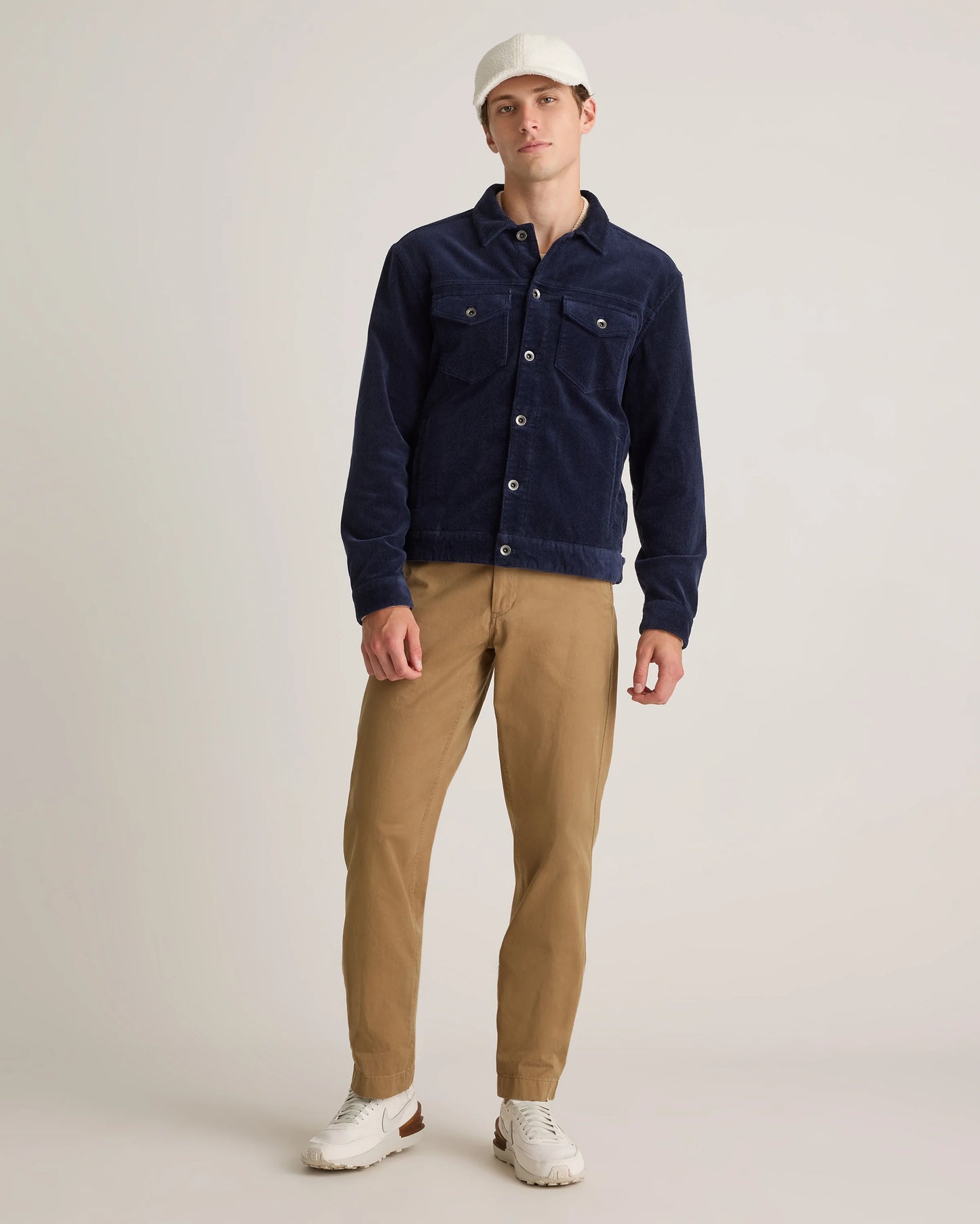 Organic Stretch Corduroy Trucker Jacket - S / Seaweed