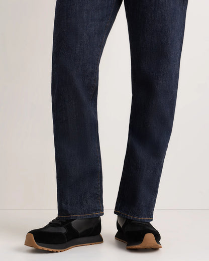 Italian Leather and Suede Retro Runner - 7 / Dark Navy