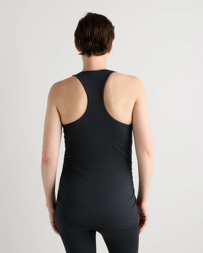 Ultra-Soft Maternity Built-In Bra Tank - XS / Heather Black