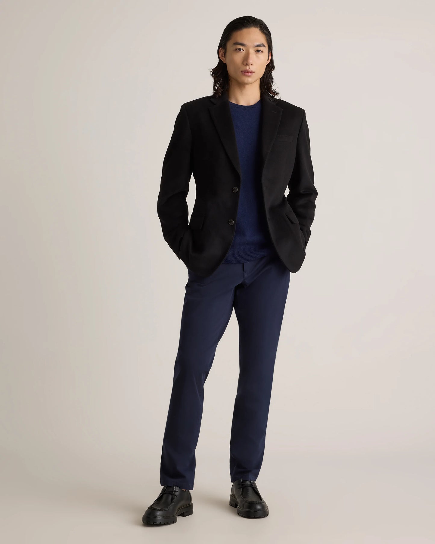 100% Mongolian Cashmere Blazer - S / Heather Graphite