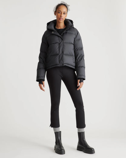 Responsible Down Cropped Puffer Jacket - XS / Shiny Black