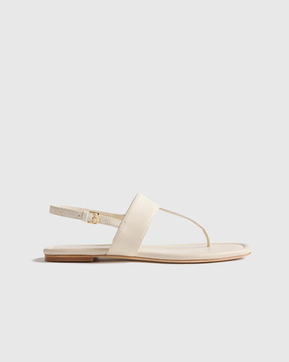 Italian Leather T-Strap Sandal - 5 / Black