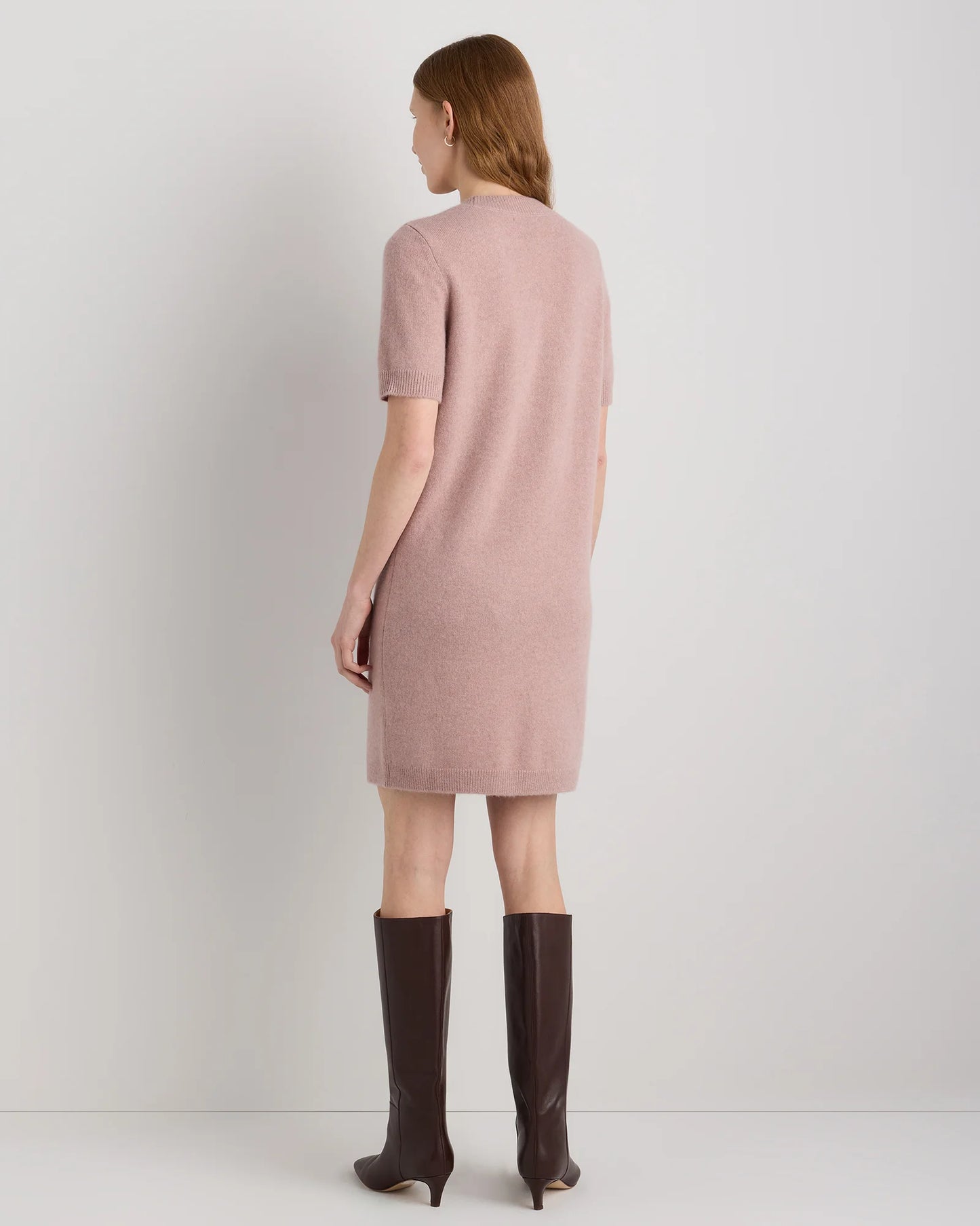 Mongolian Cashmere Short Sleeve Mini Dress - XS / Faded Denim