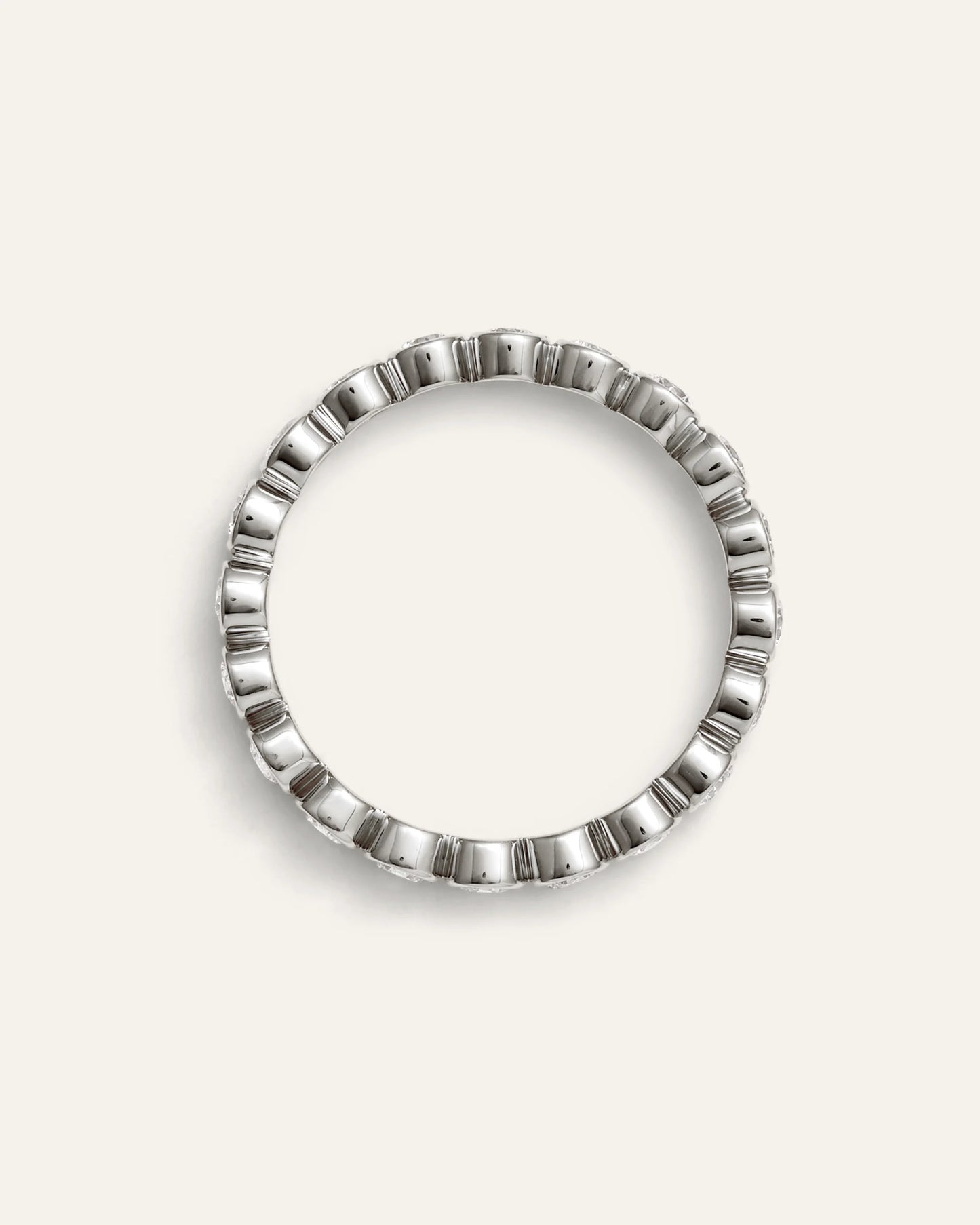 14K Gold Lab Grown Diamond Round Bezel Eternity Band - 1ctw - 5 / Yellow Gold