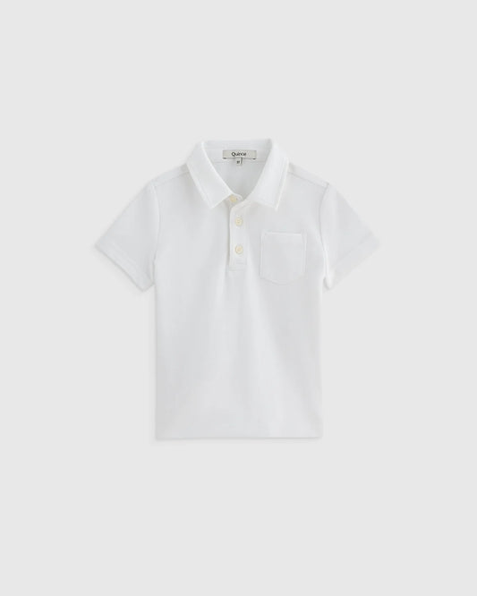 Organic Cotton Short Sleeve Pique Polo - 2T / White