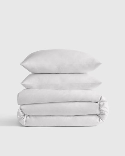 Organic Crisp Percale Duvet Cover Set - Twin / Espresso