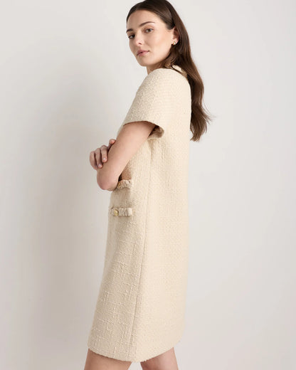 Tweed Short Sleeve Mini Dress - XS / True Black