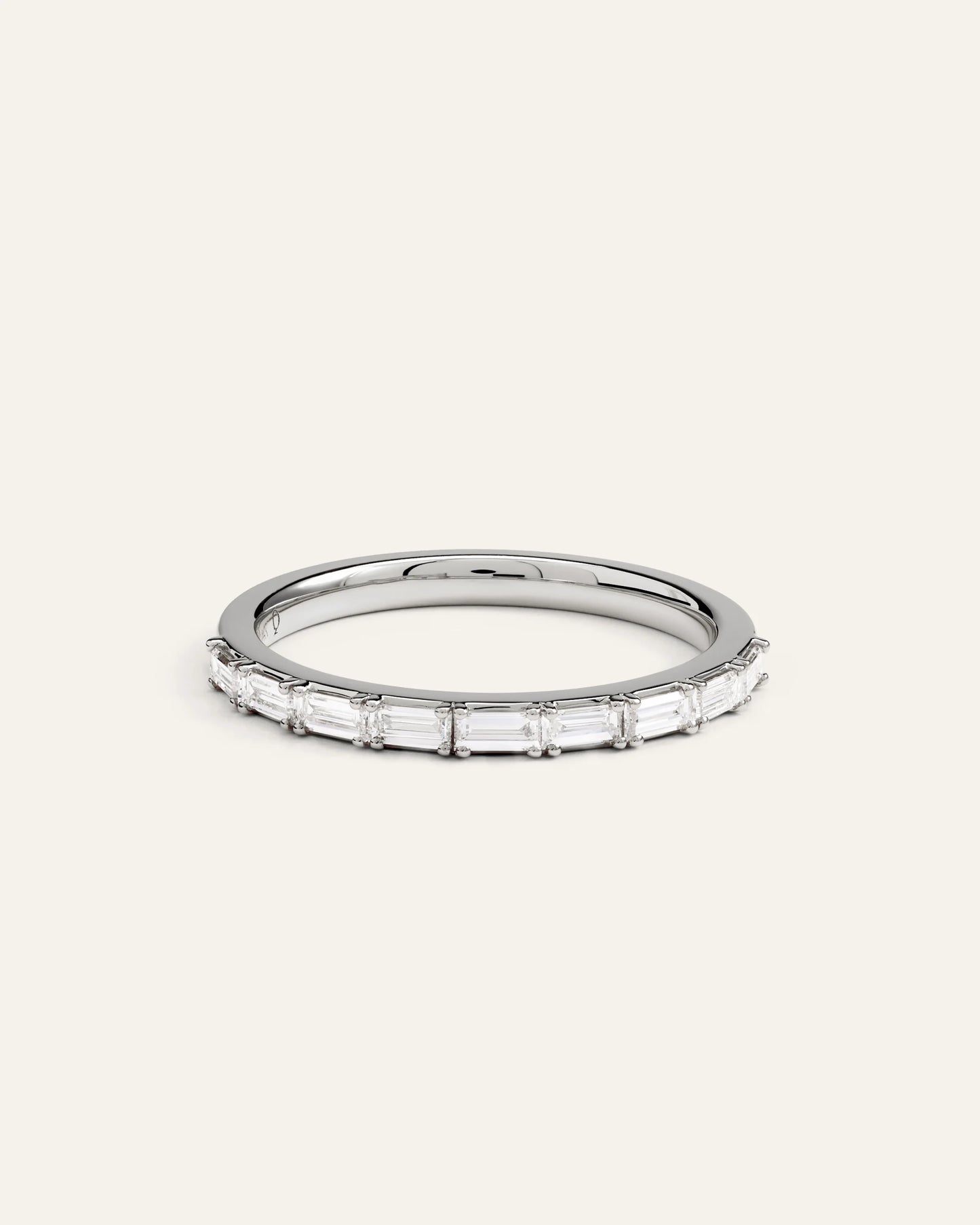 14K Gold Lab Grown Diamond Baguette Band - 5 / Yellow Gold