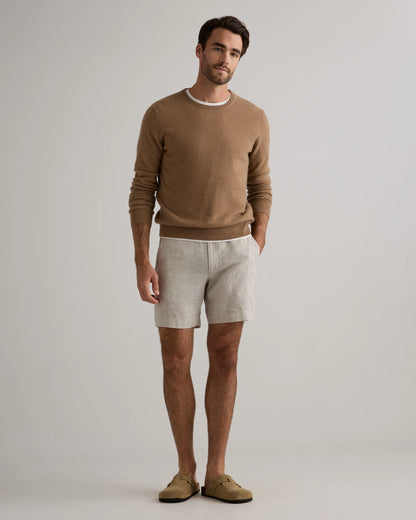 100% European Linen Trouser Shorts - 7" - S / Bayberry Olive