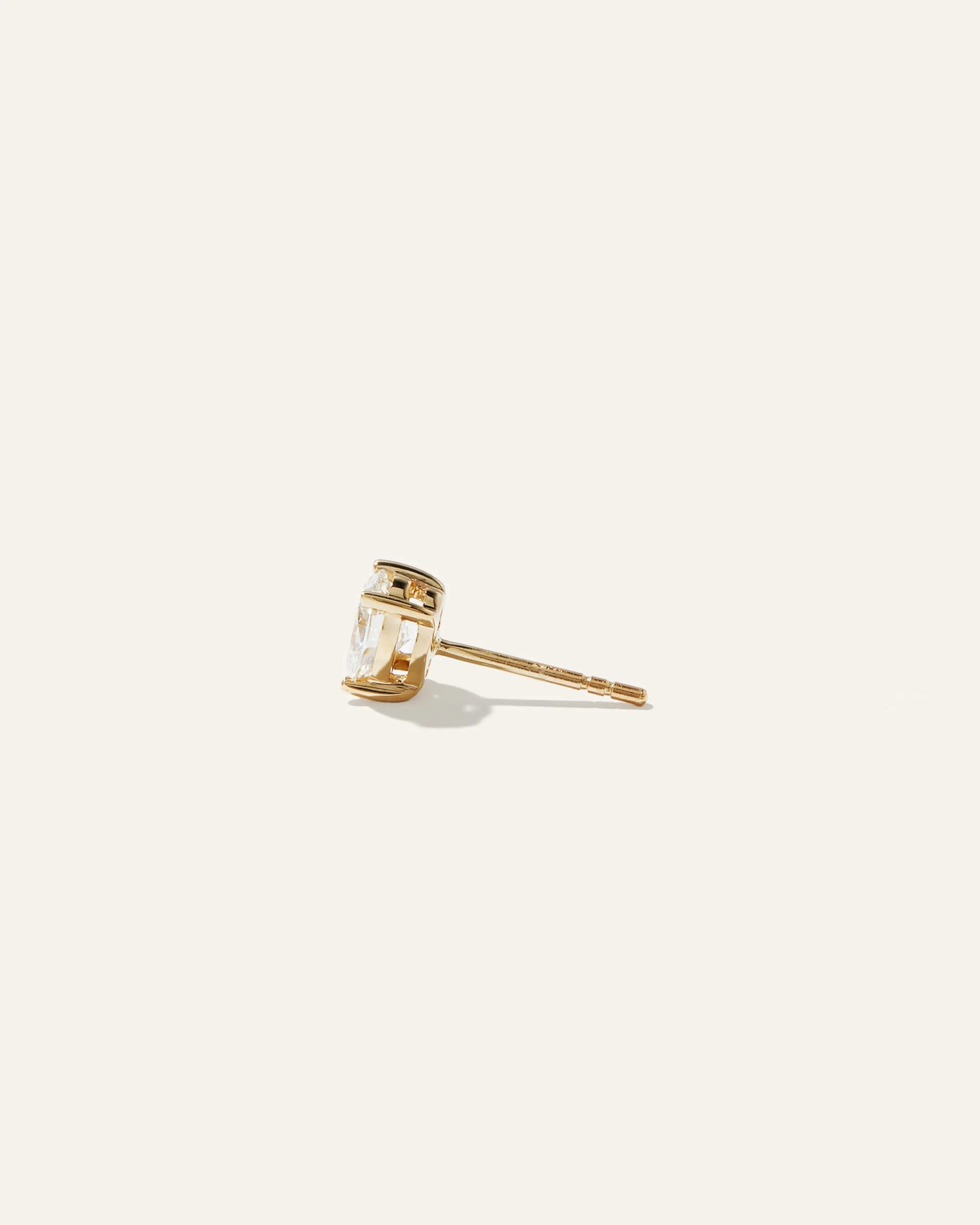 14K Gold Lab Grown Diamond Oval Solitaire Studs - 1ctw - One Size / Yellow Gold