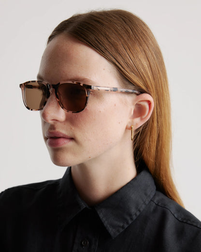 Cameron Polarized Acetate Sunglasses - One Size / Tan Tortoise with Brown Lens