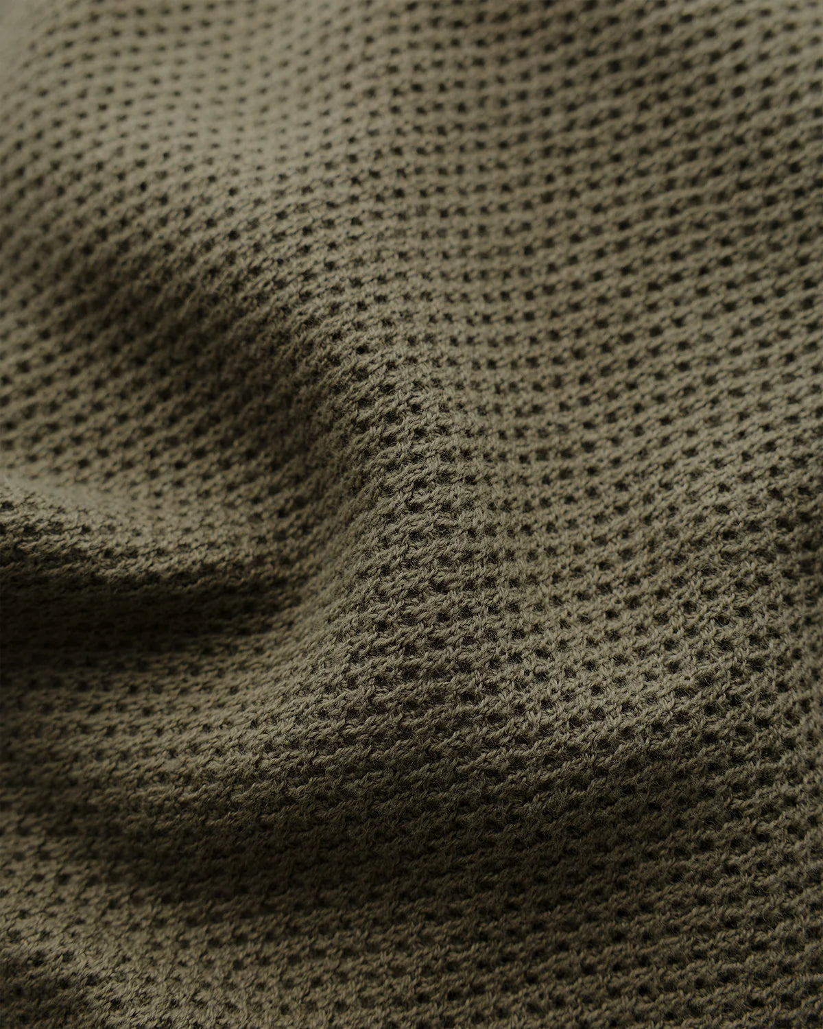100% Organic Cotton Mesh-Stitch Sweater Polo - XS / Charcoal