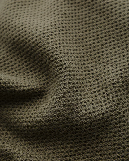 100% Organic Cotton Mesh-Stitch Sweater Polo - XS / Charcoal