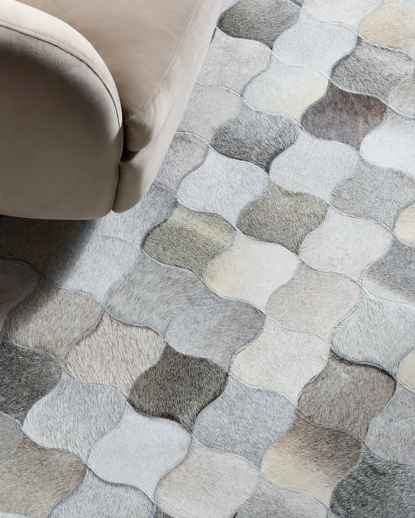 Trellis Hair on Hide Rug - 5' x 8' / Natural