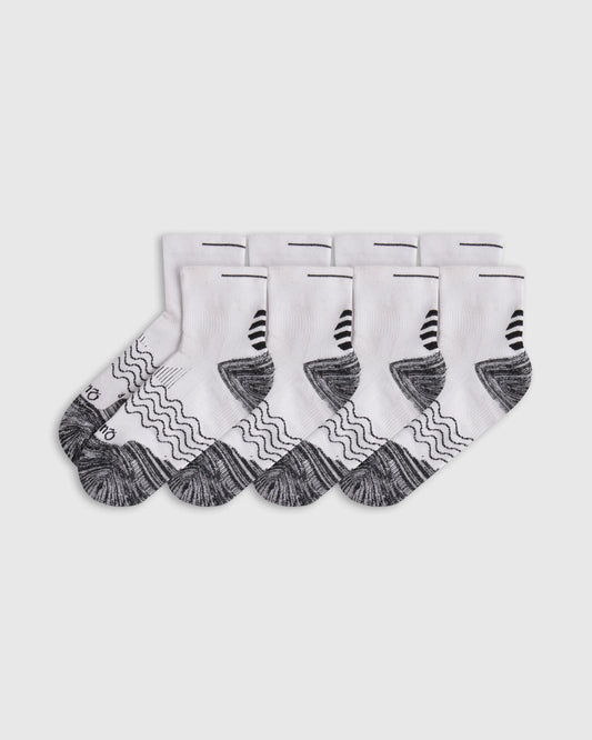 Performance Running Quarter Socks (4-Pack) - S / White