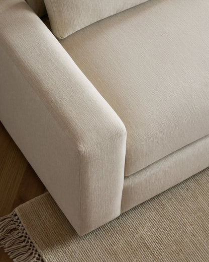 Ashford Deep Seat Chaise Sectional in Performance Basketweave - 119" Right Arm / Flax