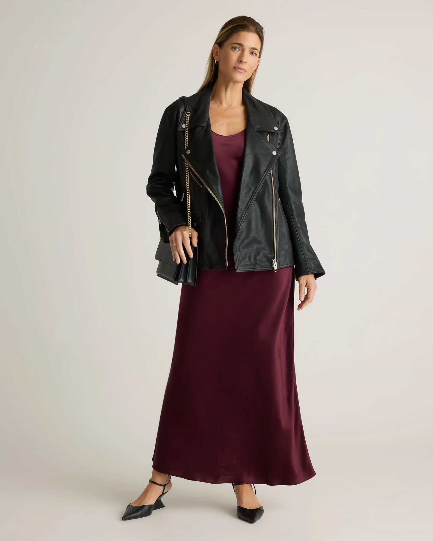 100% Washable Silk Maxi Slip Dress - XS / Cordovan Red Hibiscus
